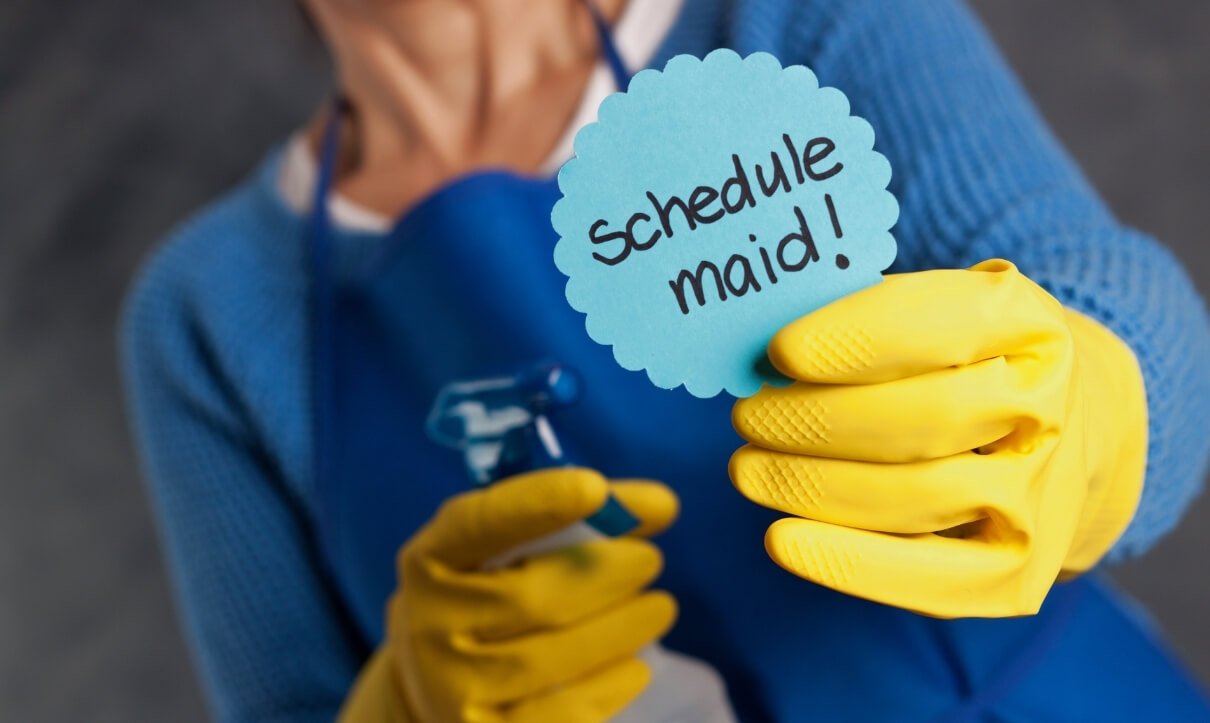 Sign of Schedule maid services - Orchid Cleaning Services